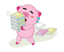 Busy Time The Plump Pink, Animated sticker #15500542