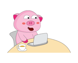 Busy Time The Plump Pink, Animated sticker #15500544