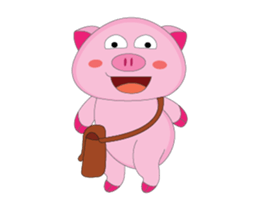 Busy Study Time of A Plump Pink Animated sticker #15500876