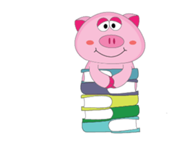 Busy Study Time of A Plump Pink Animated sticker #15500884