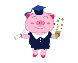 Busy Study Time of A Plump Pink Animated sticker #15500886