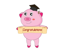 Busy Study Time of A Plump Pink Animated sticker #15500887