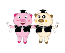 Busy Study Time of A Plump Pink Animated sticker #15500888