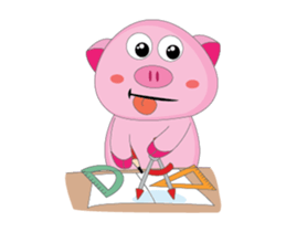 Busy Study Time of A Plump Pink Animated sticker #15500890