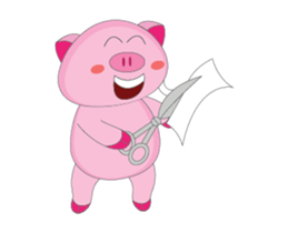 Busy Study Time of A Plump Pink Animated sticker #15500896