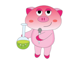 Busy Study Time of A Plump Pink Animated sticker #15500897