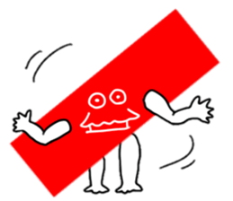 Person of a red stick sticker #15501261