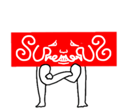 Person of a red stick sticker #15501262