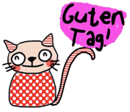 Meawmeaw (Deutsch) a polka cat sticker #15501490