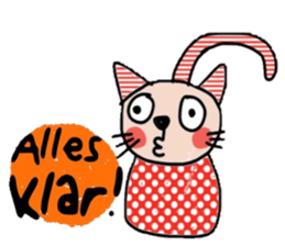 Meawmeaw (Deutsch) a polka cat sticker #15501493