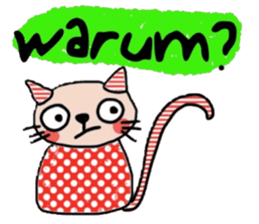 Meawmeaw (Deutsch) a polka cat sticker #15501494