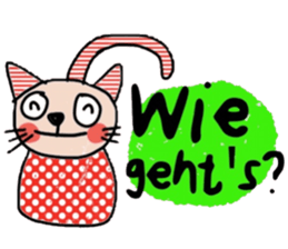 Meawmeaw (Deutsch) a polka cat sticker #15501495