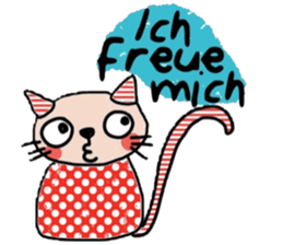 Meawmeaw (Deutsch) a polka cat sticker #15501496
