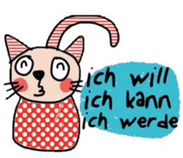 Meawmeaw (Deutsch) a polka cat sticker #15501497