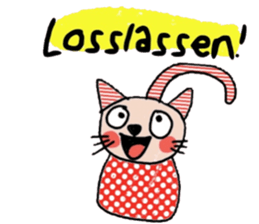 Meawmeaw (Deutsch) a polka cat sticker #15501498