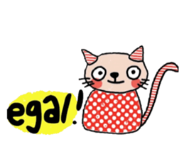 Meawmeaw (Deutsch) a polka cat sticker #15501499