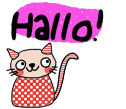 Meawmeaw (Deutsch) a polka cat sticker #15501500