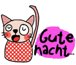 Meawmeaw (Deutsch) a polka cat sticker #15501501