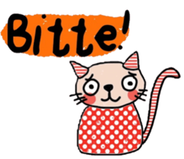 Meawmeaw (Deutsch) a polka cat sticker #15501502