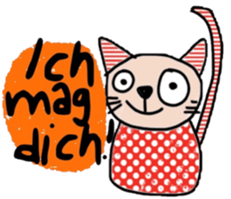 Meawmeaw (Deutsch) a polka cat sticker #15501503