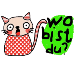 Meawmeaw (Deutsch) a polka cat sticker #15501504