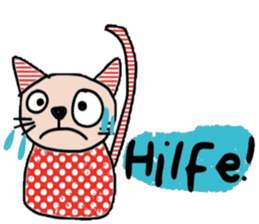 Meawmeaw (Deutsch) a polka cat sticker #15501506