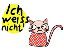Meawmeaw (Deutsch) a polka cat sticker #15501508