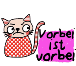 Meawmeaw (Deutsch) a polka cat sticker #15501510
