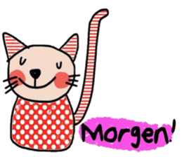 Meawmeaw (Deutsch) a polka cat sticker #15501511