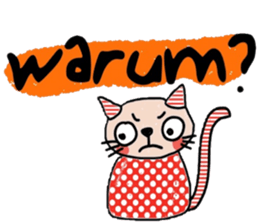 Meawmeaw (Deutsch) a polka cat sticker #15501513