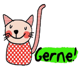 Meawmeaw (Deutsch) a polka cat sticker #15501515