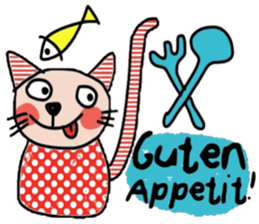 Meawmeaw (Deutsch) a polka cat sticker #15501516