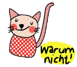 Meawmeaw (Deutsch) a polka cat sticker #15501518