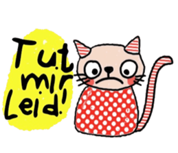Meawmeaw (Deutsch) a polka cat sticker #15501519