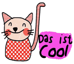 Meawmeaw (Deutsch) a polka cat sticker #15501521