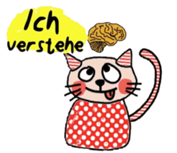 Meawmeaw (Deutsch) a polka cat sticker #15501528