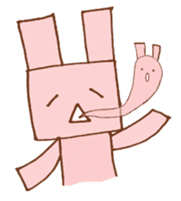 Pink rabbit robot sticker #15502172