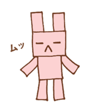 Pink rabbit robot sticker #15502198