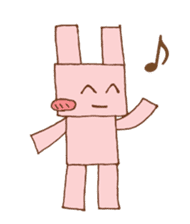 Pink rabbit robot sticker #15502208