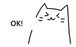 The cat which moves. Basic answer sticker #15502920