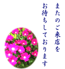 Polite greetings in Japanese with flower sticker #15508415