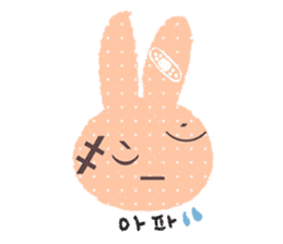 Lovely Pink Rabbit Korean Emoji 2 by merrilyours