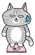 Gray bean cat sticker #15515628