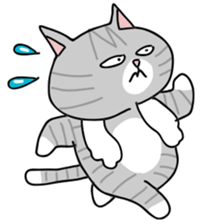 Gray bean cat sticker #15515629