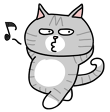 Gray bean cat sticker #15515632