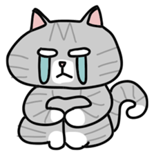 Gray bean cat sticker #15515635