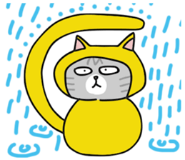 Gray bean cat sticker #15515636