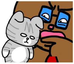 Gray bean cat sticker #15515637