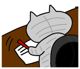 Gray bean cat sticker #15515638