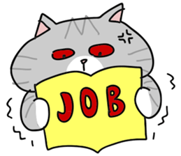 Gray bean cat sticker #15515639